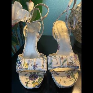 Beautiful Floral Heels with a bow